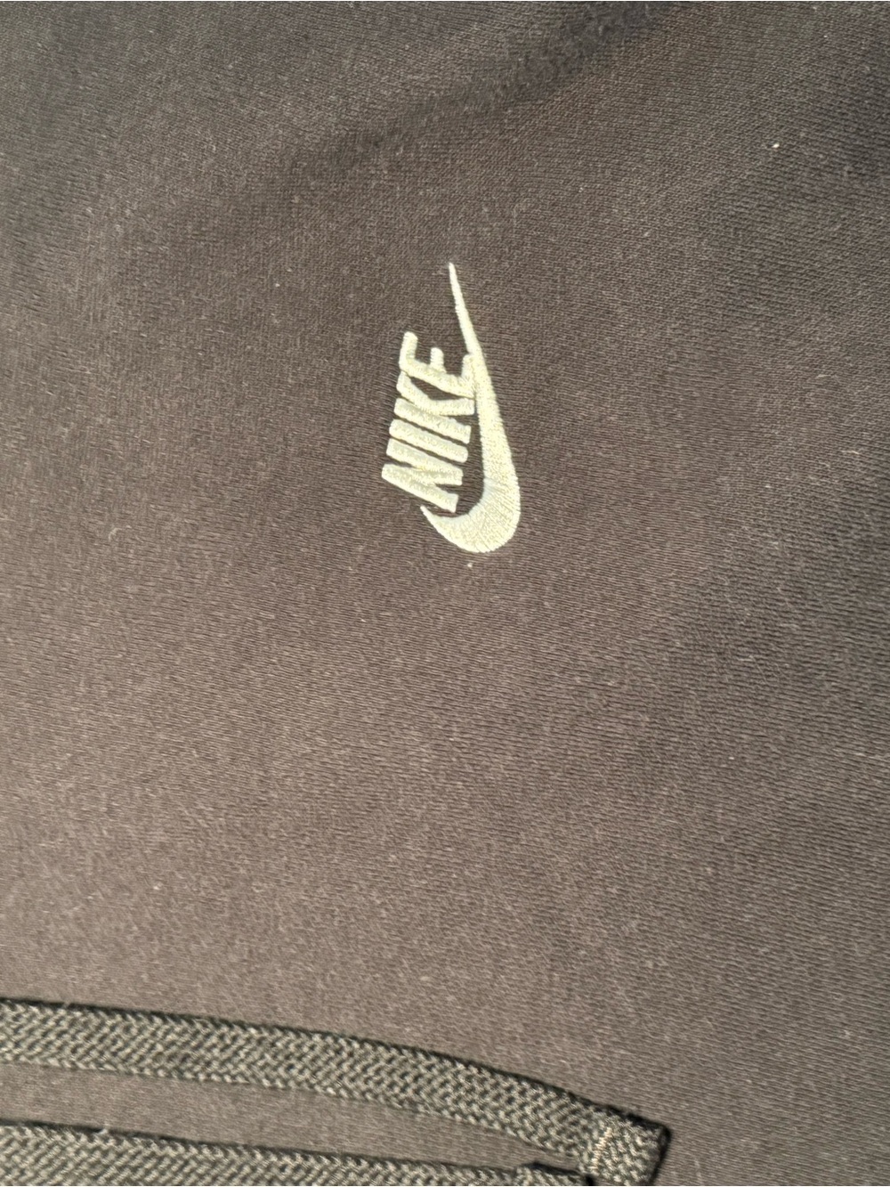 Nike Black Hoodie with White Swoosh Logo - Picture 2 of 3